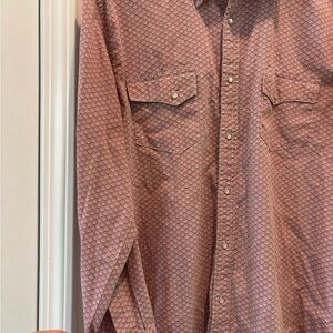 Wrangler Geometric Red Button-Up Shirt